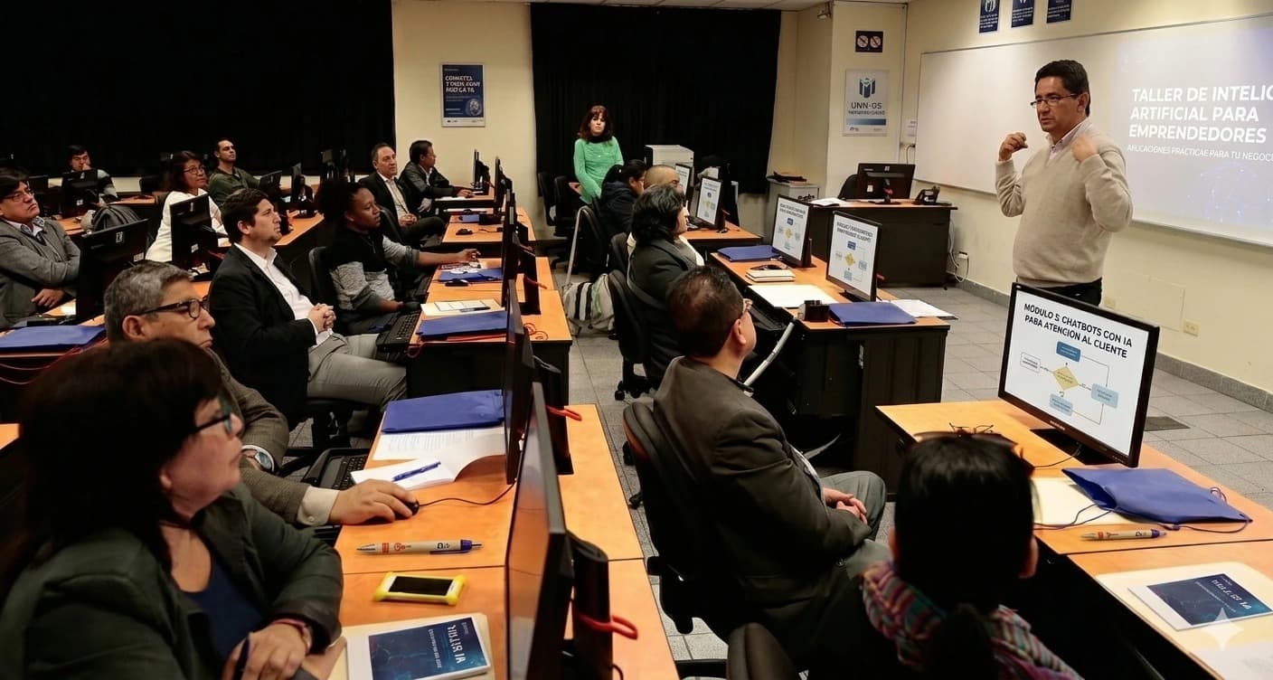 Profesionales aplicando inteligencia artificial y automatización en un entorno empresarial